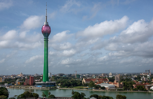 The Lotus Tower and Beira Lake in Colombo